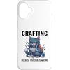 Scrapbooking Crafting Cat Creationz Custodia per iPhone 16 Plus Funny Crafters Citazione - Crafting because Murder is wrong
