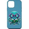 Book Lover Bookworm Reader And Retro Vin Custodia per iPhone 12 mini Bibliotecario Libro Mare Oceano Calamaro Gigante Lettura Divertente Polpo