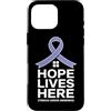 Stomach Cancer Warrior Gifts for Women a Custodia per iPhone 16 Pro Max Consapevolezza del cancro allo stomaco Pervinca Novembre Cancro allo stomaco