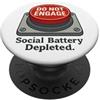 Red Button Co Non coinvolgere introverso esaurito della batteria sociale PopSockets PopGrip Adesivo