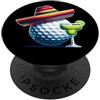 Funny Golf Lover Cinco De Mayo - Dressed Cinco de Mayo - Palla da golf con Sombrero e Margarita PopSockets PopGrip Adesivo