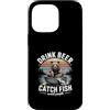 Bear Fishing Beer Lover Lake Custodia per iPhone 14 Pro Max Bere Birra Cattura Pesce Evitare Persone Pesca