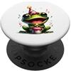 Froggy Celebration Designs Simpatico cappello a forma di rana per feste con design PopSockets PopGrip Adesivo