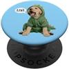 Hi Doggy Rawr - Costume da cucciolo di Labrador con dinosauro PopSockets PopGrip Adesivo