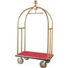 VEVOR Carrello Portavaligie per Hotel, Carico 680 kg Carrello Trasporto Portavaligie in Acciaio Inox Spazzolato con Montanti Curvi, Ponte in Moquette Rossa, Ruote in Gomma 203,2 mm per Hotel Condomini