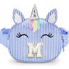 YOOLIFE Regalo di compleanno per ragazze e bambini, marsupio con iniziale, borsa a tracolla, Blu, M, M