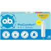 o.b. ProComfort Super 4 in 1 tamponi protettivi (6 x 16 pezzi) con punta extra delicata per un facile inserimento e protezione fino al 100% contro le perdite, ideali per lo sport e la vita quotidiana