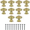Amig - Confezione da 10 Pomelli per mobili - Diametro Ø30 mm - Colore Oro Spazzolato - Realizzato in Zamak - Maniglie per cassetti e armadi da cucina e bagno dallo stile moderno - Mod. 809