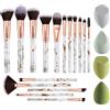 DUAIU - Set di 16 pennelli da trucco professionali per fondotinta, ombretto, correttore, set con 4 spugne per trucco