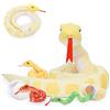 MorisMos Serpente Peluche Gigante, 200cm Giallo Mamma Snake con 3 Kawaii Baby Serpente Giocattolo Morbido Animali di Peluche Grande Regalo per Ragazzi Ragazze Fidanzata Compleanno