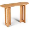Menzzo Console Bohemia 120 cm con cannatura - Mobile ingresso in legno rovere chiaro e rattan - Tavolo consolle design bohemia - Mobili decorativi per soggiorno, ingresso o camera da letto