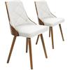 Menzzo scandinavi lalix - Set di 2 sedie P.U/legno nocciola/bianco 53 x 48 x 79 cm