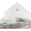 MUEBLES PITARCH | Testata Letto Singolo 90 con Stella, Bianco, 80x100x1,6 cm, modello Sweet