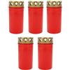 Beste Choice Choice - Bruciatore per Tomba n. 3, con Coperchio, Colore Rosso, Confezione da 5