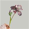 Generic 2 fiori di iris, fiori finti realistici in seta con foglie, decorazione per interni, casa, ufficio, tavolo, giardino, malva, 2 pezzi