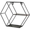 Pleayietoopiatiey 1 Pezzo Esagono Ferro Battuto Mensole Da Parete Decor Soggiorno Organizzatore Libreria Nero