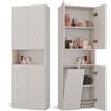 CDF Mobile Bagno Alto con Portabiancheria 1 Cesto 174x60x30 cm Cachemire | Armadio Lavanderia, Colonna Alta, Ante e Vani Chiusi, per Biancheria Sporca, Organizzazione Casa, Uso Quotidiano