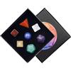 Nupuyai 7 chakra solidi platone pietre geometriche sacre per meditazione Reiki, set di pietre semipreziose naturali lucidate per buona fortuna e decorazione ufficio