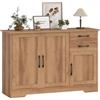 HOMCOM Credenza Cucina con 2 Cassetti 2 Armadietti 120x38x79 cm Rovere | Mobile Cucina, Credenza Buffet, Ante Chiusura Soft-close, Ripiani Regolabili, per Salotto Sala da Pranzo Soggiorno