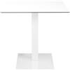 Liberoshopping Tavolo quadrato da esterno per bar pizzeria ristorante 80x80 cm in HPL (Altezza 74 cm, Bianco)