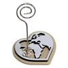 DLM Bomboniere DLM 35314 (Kit 12 Pezzi) Portafoto Memo Clip Cuore in Legno e Mondo Mappamondo Viaggi Travel Nozze Compleanno bomboniera