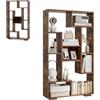 HOMASIS Libreria Scaffale con 9 Scomparti, Scaffale Aperto a Cubo, Libreria Verticale in Legno, Mobile Portaoggetti con Protezione Antiribaltamento, Divisorio per Soggiorno, 70x20x120cm (Industriale)