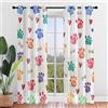 Surwin Impronte di Zampe Tende per Interni, Tende a Vetro con Occhielli, 2 PezziTende Camera da Letto, Tende Voile Semi Trasparenti, per Camera Letto, Cucina, Soggiorno (Colore,107x213cm)