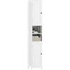 HOMCOM Mobile Bagno a Colonna con 2 Armadietti e 2 Ripiani Aperti Mobiletto Bagno Salvaspazio con Ripiani Regolabili per Soggiorno Sala da Pranzo 30x30x170 cm Bianco