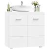 FOREHILL Mobile Sottolavabo per Bagno, Mobiletto Bagno Salvaspazio con Ripiano Regolabile, Mobiletto Sotto Lavabo con 2 Scomparti, per Lavabi con Colonna o Senza Colonna, 60x31x60 cm, Bianco