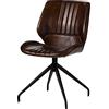 MASSIVMOEBEL24.DE IRON LABEL #111 Sedia in vera pelle - marrone 51x61x84