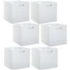 Toilinux.com Mix n' Modul - Set di 6 scatole portaoggetti bianche - cubi organizzativi 31 cm compatibili con ripiani di tipo case - Design scandinavo in legno MDF