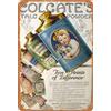 Volly Colcate'S Talc Powder Retro Prevent Glare Classic Chic Fun Art Fashion Metal Wall Decor Tin Sign Suitable for Kitchen Living Room Bar Cafe Decoration
