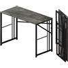 Lutown-Teen 103 cm Scrivania Pieghevole Per Computer, Scrivania Da Campeggio Per Computer Da Gioco, Tavolo Per Ufficio Domestico Senza Necessità Di Montaggio, Marmo Grigio
