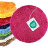 WohnDirect Tappeto bagno rotondo Ø 56 cm, microfibra shaggy a pelo lungo, rosa, antiscivolo e assorbente, lavabile in lavatrice 30°C e asciugabile a bassa temperatura, adatto a riscaldamento a pavimento