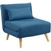 Vente-unique - Poltrona letto in tessuto Blu - POSIO