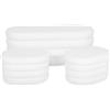 sweeek Panca Contenitore con 2 Pouf contenitori Bouclé, Snow, Bianco, 45x111x42.5 cm