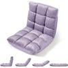 COSTWAY Sedia da Pavimento, Cuscino Imbottito da Terra con Schienale Reclinabile a 14 Livelli, Poltrona Pieghevole Relax, Lettura, Yoga e Meditazione, per Soggiorno, Camera da Letto (Viola)