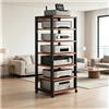 Generico mobile stereo hi fi rack hifi Mobiletto Stereo A 7 Livelli Con Ruote, Console Centrale, Ripiani Aperti For Dispositivi Multimediali, Supporto Audio Video For Ricevitori, Lettori DVD(Red)