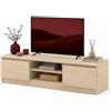 Homlando Mobile TV basso Maja 150 x 40 x 38,5 cm - Mobile TV moderno senza maniglie - 2 ante e 2 scomparti aperti - Mobile TV per soggiorno (rovere cremona)