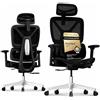 FLEXISPOT ErgoX - Sedia da ufficio ergonomica in rete, con poggiatesta 3D, supporto lombare indipendente, schienale 5D regolabile, braccioli 3D, seduta traspirante, girevole con ruote, portata 130 kg