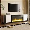 MURUL Mobile TV, con camino elettrico, effetto fiamma, colore coordinato, senza funzione riscaldamento, lucido