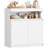 Hzuaneri Credenza Cucina, 2 Ante con Sezione Buffet Aperta, Credenza Soggiorno con Ripiani Regolabili, 40 x 80 x 85 cm, Stile Moderno, Adatto per Cucina, Soggiorno, Bianco SC80003X