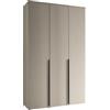 AVANTI TRENDSTORE - Civiasco - armadio a 3 ante battenti in laminato di colore cashmere con 2 ripiani e 2 bastoni appendiabito. Misure LAP ca. 135x225x52 cm