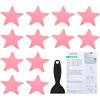 PATIKIL Confezione da 12 Adesivi Antiscivolo 4.13x4.13 Pollici Stelle Rosa | Adesivi Sicurezza Antiscivolo Doccia Pavimento, Decalcomanie Adesive, per Vasca da Bagno, con Raschietto, per Vasca