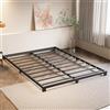 VERFARM Letto a piattaforma in metallo, telaio 140 x 190 cm, altezza 8 cm, letto in metallo con rete a doghe in metallo, moderno letto in metallo, per adulti, bambini, ragazzi, facile da montare
