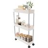 InSyoForeverEC Carrello per nicchia da cucina a 3 livelli, con nicchia su ruote, per cucina, ufficio, bagno