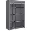 SONGMICS Guardaroba in Tessuto, Armadio Pieghevole, 6 Ripiani e 1 Barra Appendiabiti, Struttura in Metallo, 45 x 105 x 168 cm, per Camera da Letto, Cabina Armadio, Grigio RYG085G02