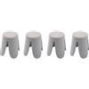 sweeek Set 4 sgabelli impilabili in Bouclé Grigio Chiaro - 44x30x46 cm