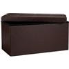 fashion home Pagano Cassapanca Contenitore Rettangolare Pieghevole 80L Pouf con Seduta Imbottita in Similpelle Carico 200 kg per Camera Soggiorno colore MARRONE