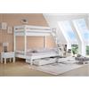 Erst-Holz Sei varianti letto a castello bianco 3 posti 120x200 e 80x200 x adulti in pino V-60.18W-08-12Doghe di legno rigide e 2 set di cassetti